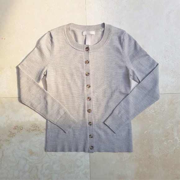 Banana Republic Oatmeal Merino Wool Cardigan - Picture 1 of 10